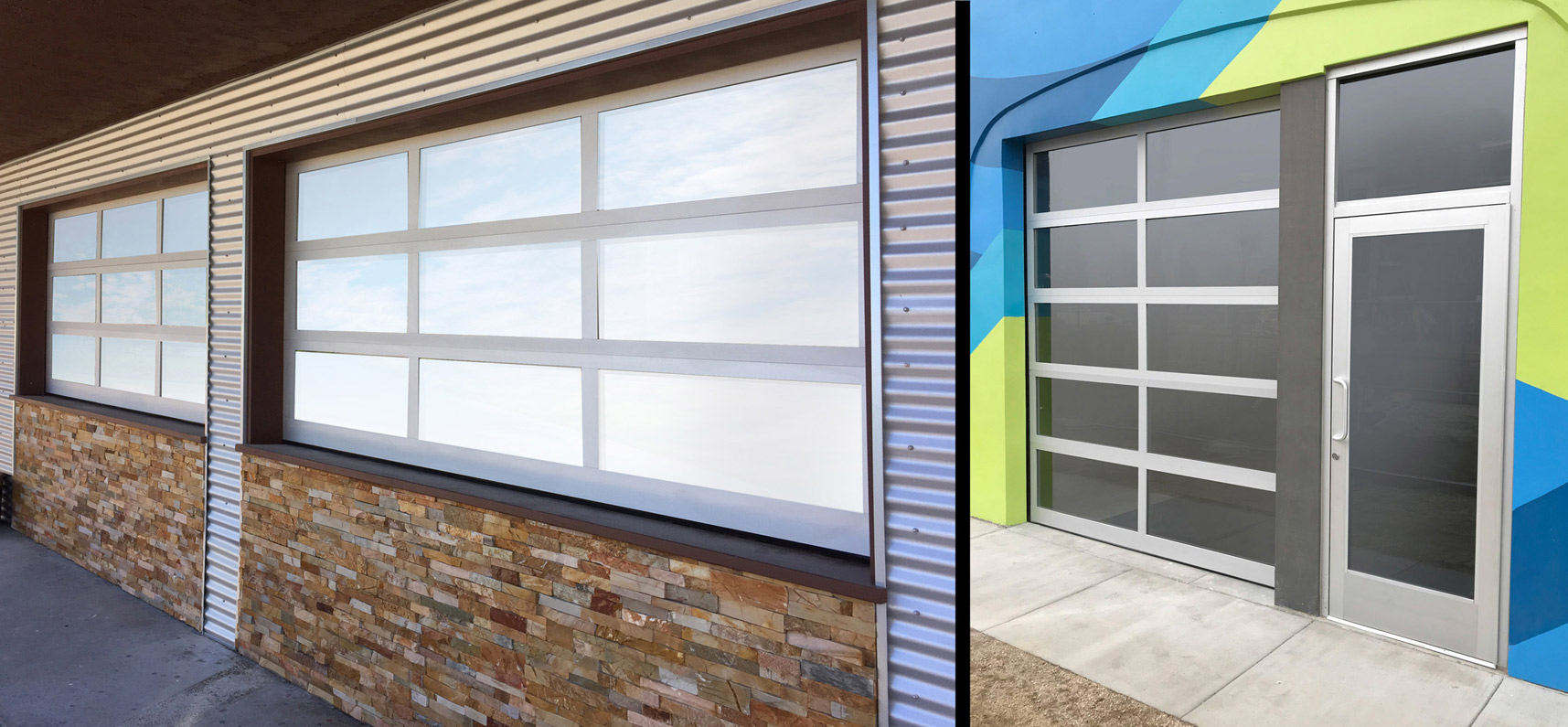 Model EL100 Full View Aluminum Garage Doors