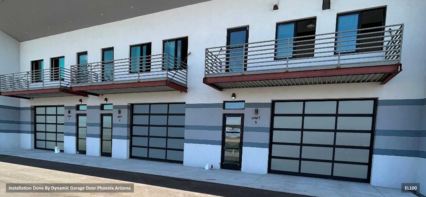 Model EL100 Full View Aluminum Garage Doors